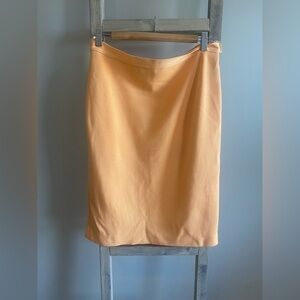 Luisa spagnoli wool pastel orange midi skirt
